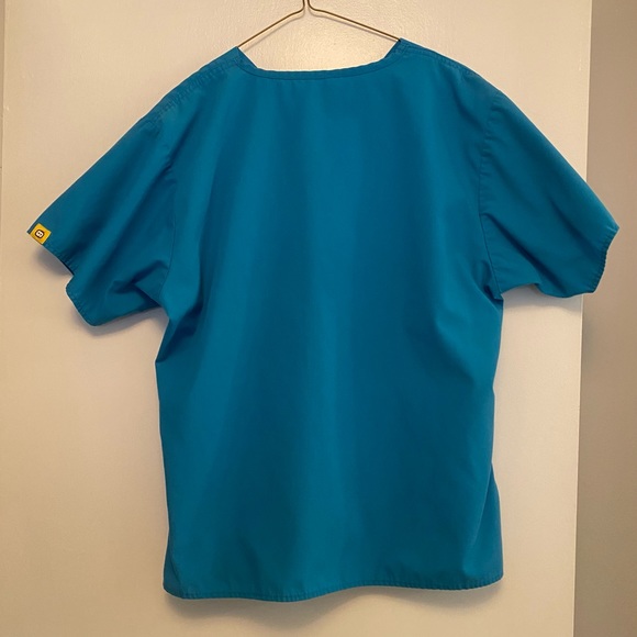 WonderWink Women's Origins Bravo Scrub Top, Color: Teal, Size Large - Picture 3 of 5